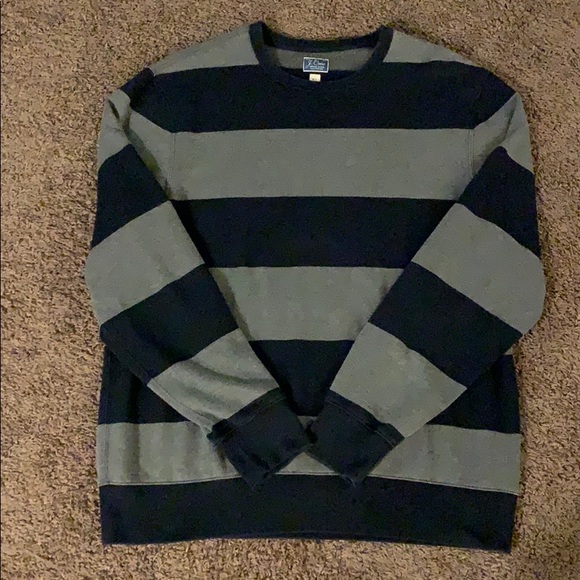 J Crew Fleece Crewneck Striped Sweatshirt XL